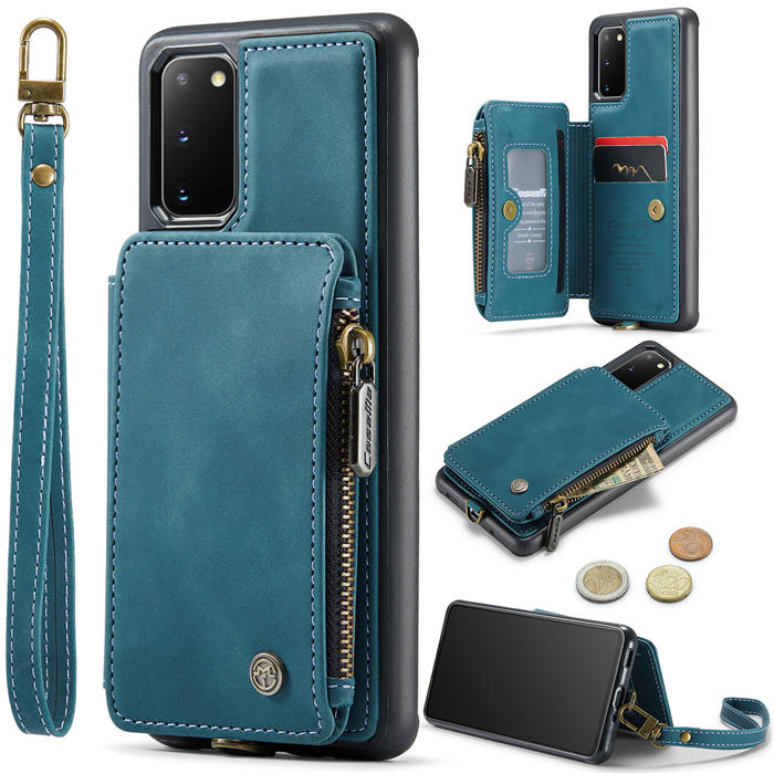 CaseMe Samsung Galaxy S20 Wallet RFID Blocking Case Blue