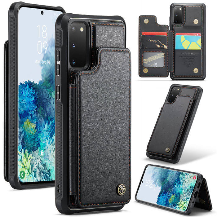 CaseMe Samsung Galaxy S20 RFID Blocking Card Holder Case Black