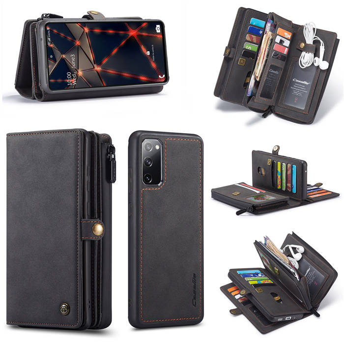 CaseMe Samsung Galaxy S20 FE Multi-Functional Wallet Case Black