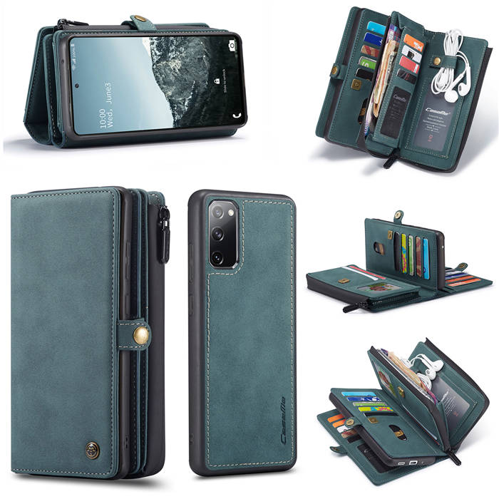 CaseMe Samsung Galaxy S20 FE Multi-Functional Wallet Case Blue