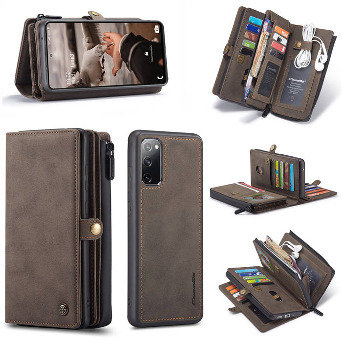 CaseMe Samsung Galaxy S20 FE Multi-Functional Wallet Case Coffee