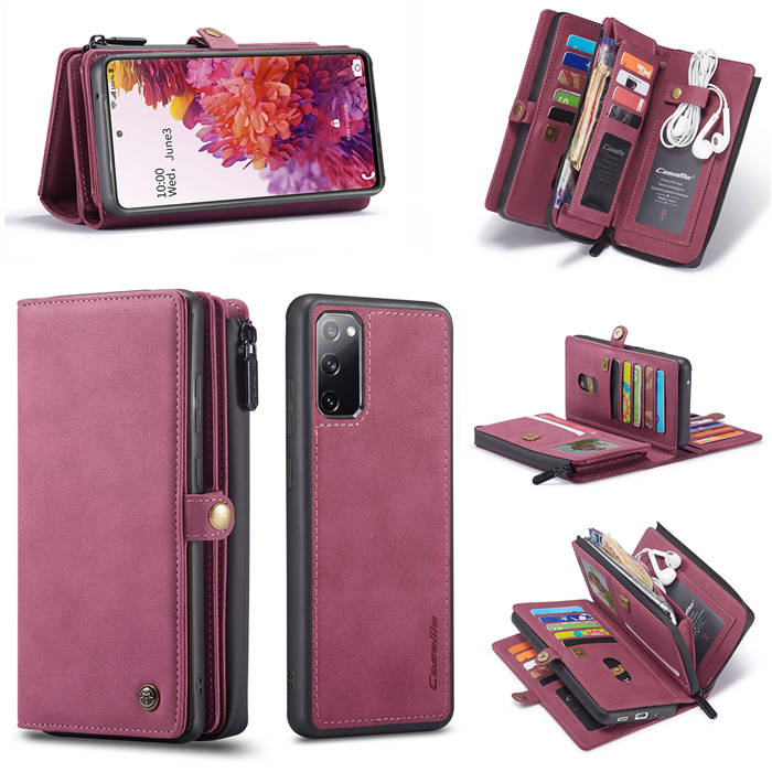 CaseMe Samsung Galaxy S20 FE Multi-Functional Wallet Case Red