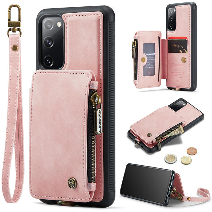 CaseMe Samsung Galaxy S20 FE Wallet RFID Blocking Case Pink