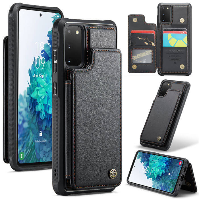 CaseMe Samsung Galaxy S20 FE RFID Blocking Card Holder Case Black - Click Image to Close