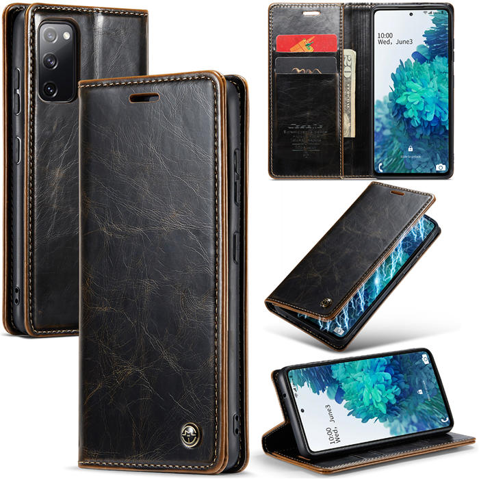 CaseMe Samsung Galaxy S20 Wallet Magnetic Case Coffee - Click Image to Close