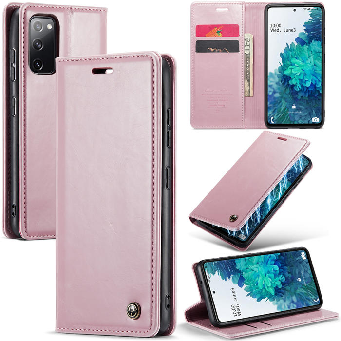 CaseMe Samsung Galaxy S20 FE Wallet Magnetic Case Pink - Click Image to Close