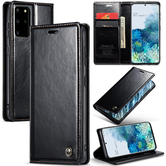 CaseMe Samsung Galaxy S20 Plus Wallet Magnetic Case Black - Click Image to Close
