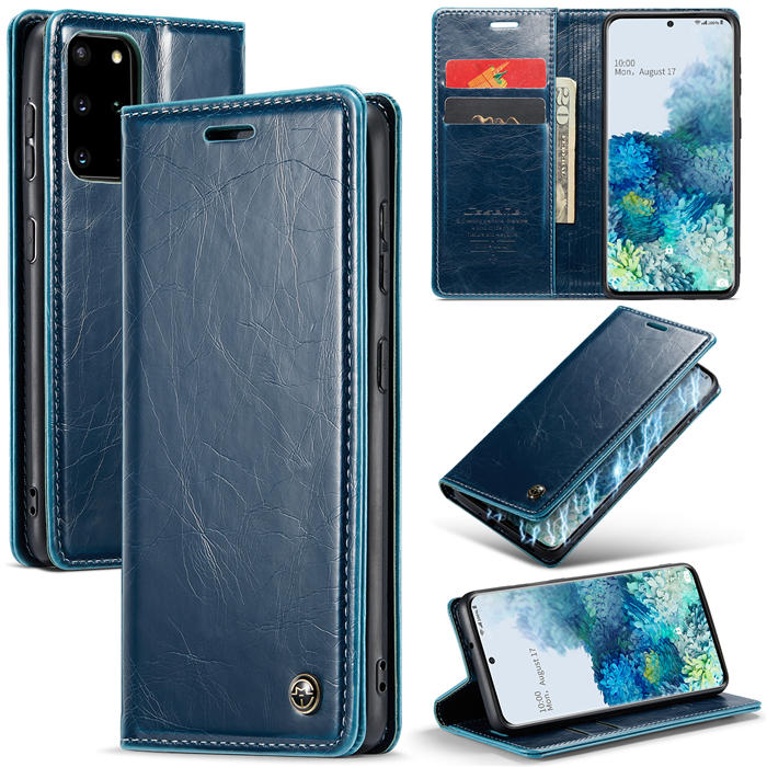 CaseMe Samsung Galaxy S20 Plus Wallet Magnetic Case Blue - Click Image to Close