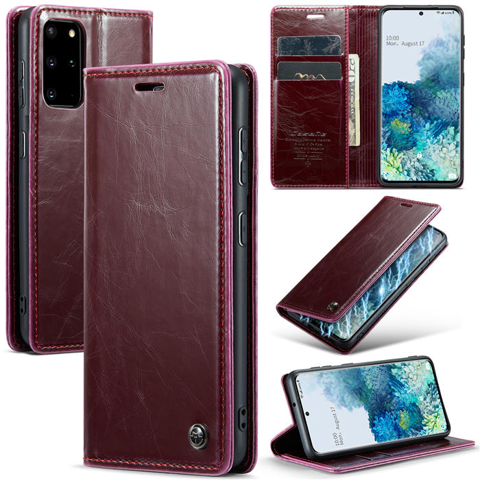 CaseMe Samsung Galaxy S20 Plus Wallet Magnetic Case Red - Click Image to Close