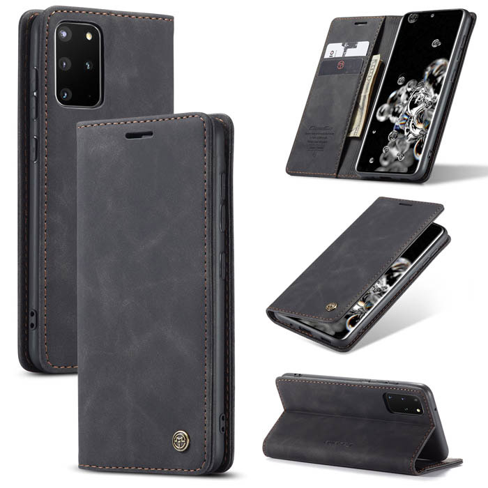 CaseMe Samsung Galaxy S20 Plus Wallet Magnetic Flip Case Black - Click Image to Close