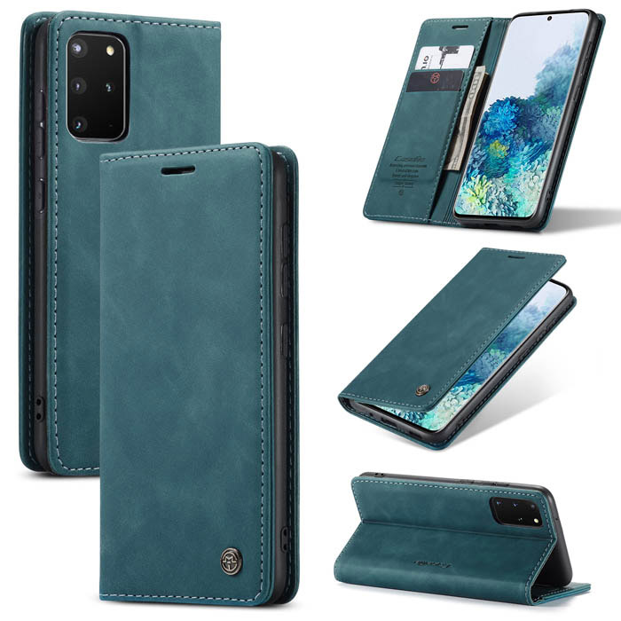 CaseMe Samsung Galaxy S20 Plus Wallet Kickstand Flip Case Blue