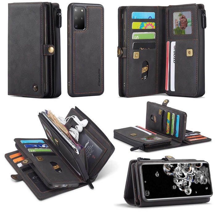 CaseMe Samsung Galaxy S20 Plus Multi-Functional Wallet Case Black