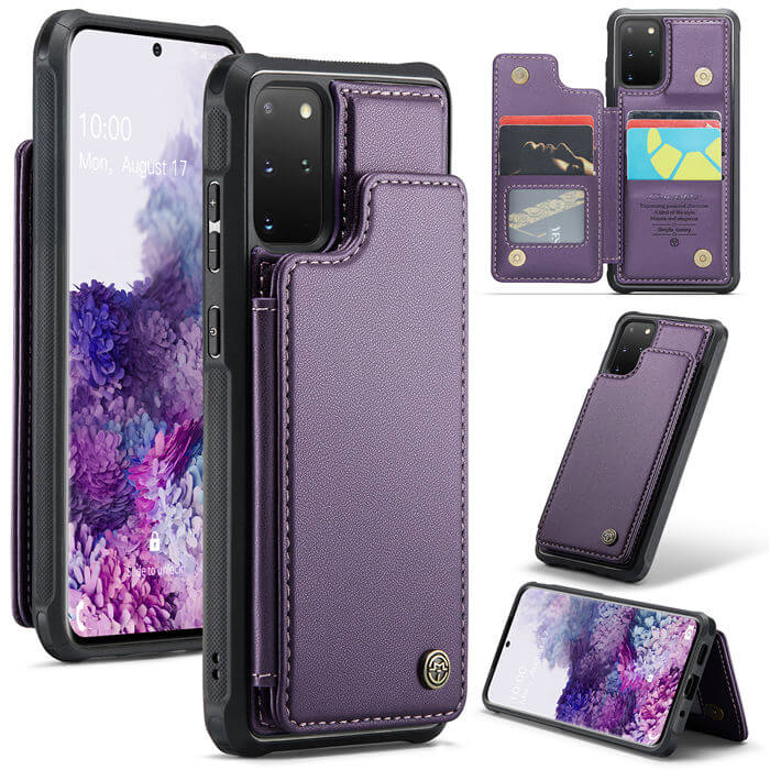CaseMe Samsung Galaxy S20 Plus RFID Blocking Card Holder Case Purple