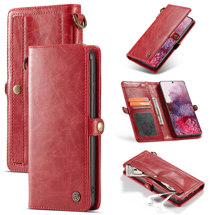 CaseMe Samsung Galaxy S20 Plus Wallet Detachable 2 in 1 Case Red