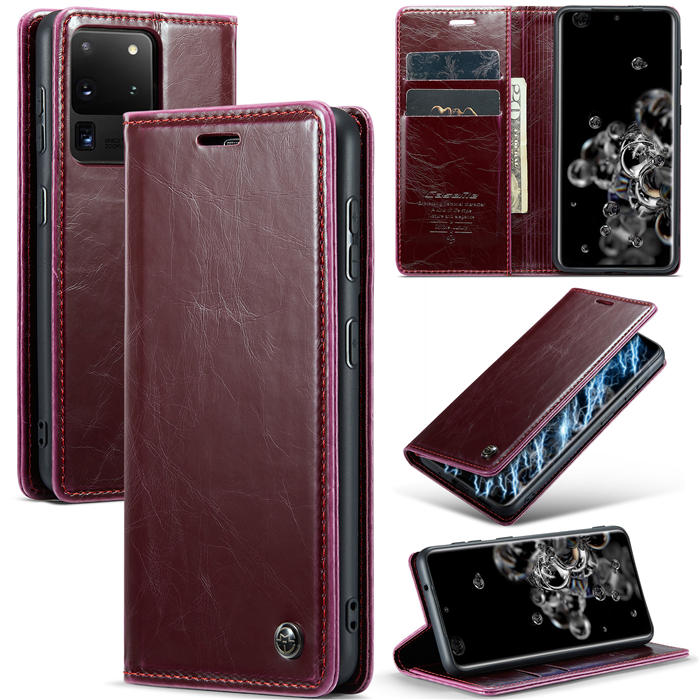 CaseMe Samsung Galaxy S20 Ultra Wallet Magnetic Case Red