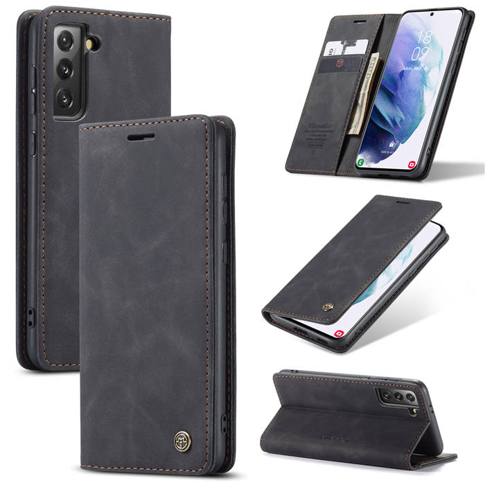 CaseMe Samsung Galaxy S21 Plus Wallet Magnetic Flip Case Black