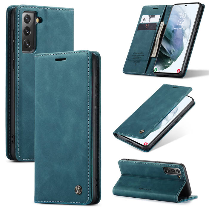 CaseMe Samsung Galaxy S21 Plus Wallet Magnetic Flip Case Blue