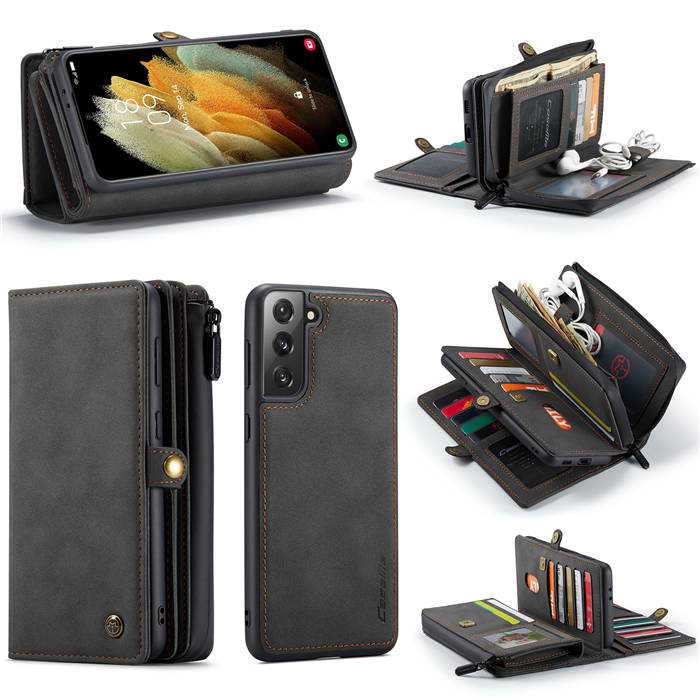 CaseMe Samsung Galaxy S21 Plus Multi-Functional Wallet Case Black