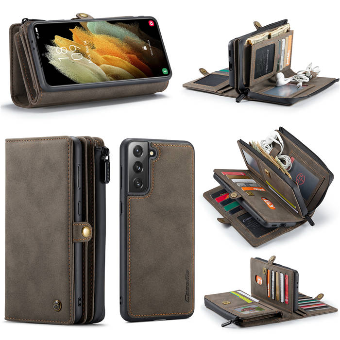 CaseMe Samsung Galaxy S21 Plus Multi-Functional Wallet Case Coffee