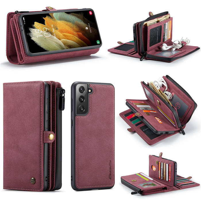 CaseMe Samsung Galaxy S21 Multi-Functional Wallet Case Red