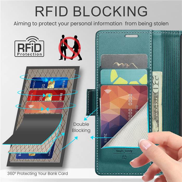 CaseMe Samsung Galaxy S21 Wallet RFID Blocking Magnetic Buckle Case