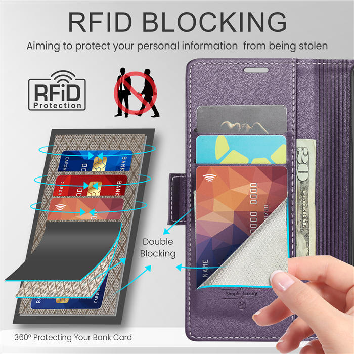CaseMe Samsung Galaxy S21 Plus Wallet RFID Blocking Magnetic Buckle Case