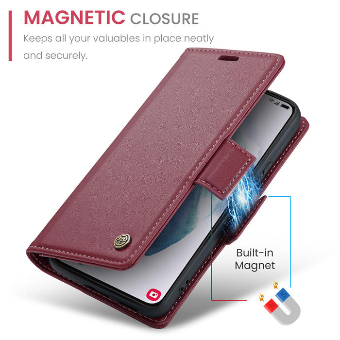 CaseMe Samsung Galaxy S21 Wallet RFID Blocking Magnetic Buckle Case