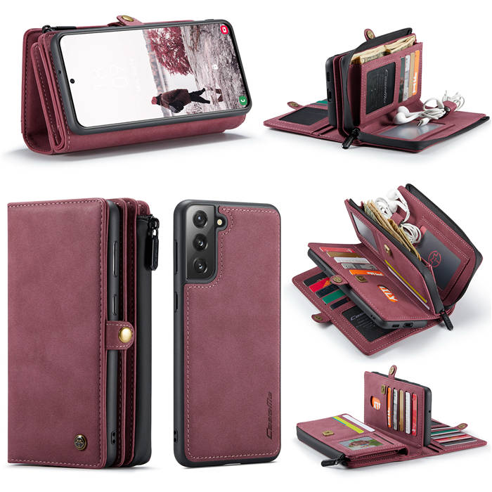 CaseMe Samsung Galaxy S21 FE Multi-Functional Wallet Case Red