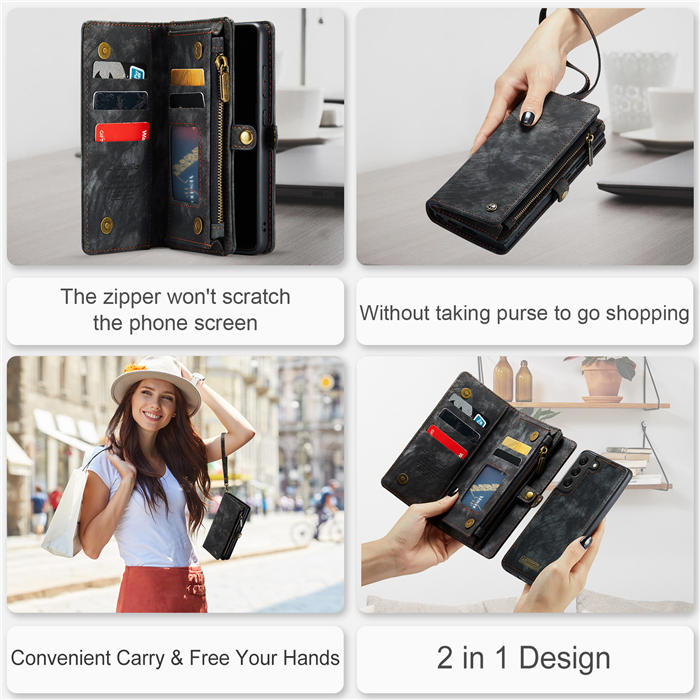 CaseMe Samsung Galaxy S21 Wallet Case with Wrist Strap