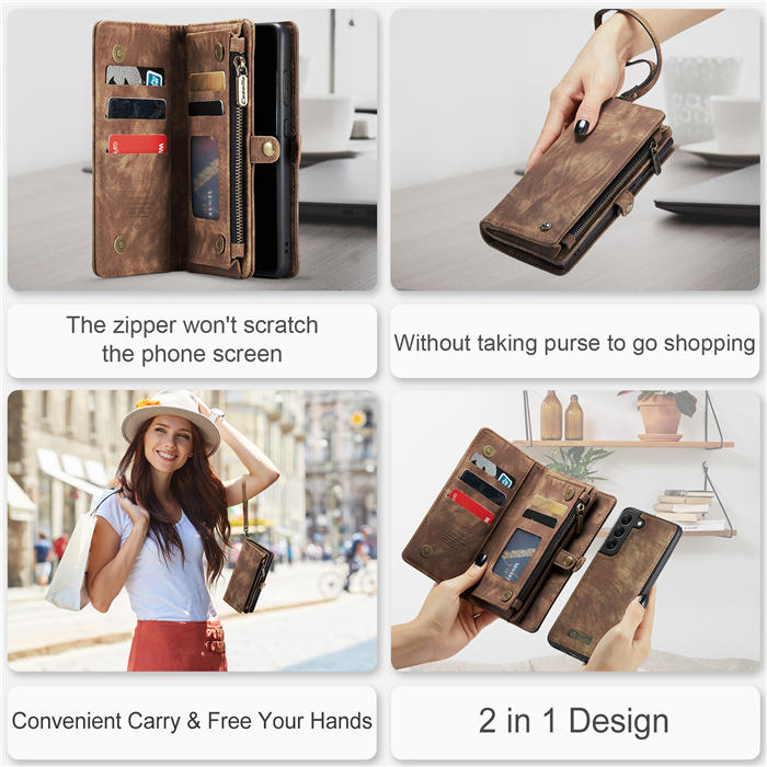CaseMe Samsung Galaxy S22 Wallet Case with Wrist Strap