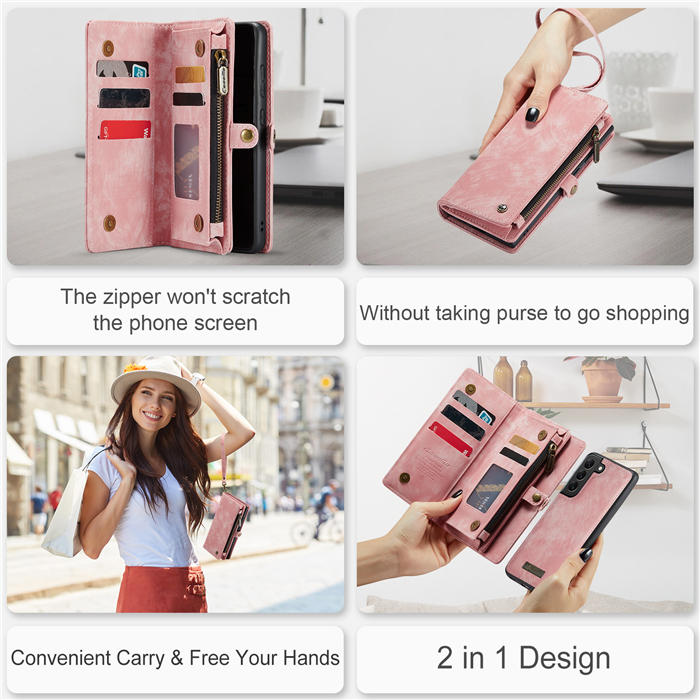 CaseMe Samsung Galaxy S21 FE Wallet Case with Wrist Strap