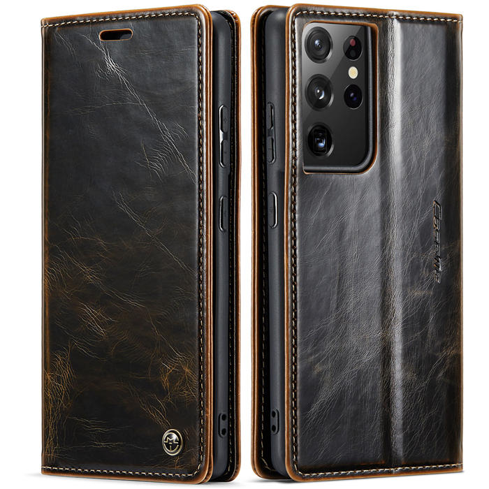 CaseMe Samsung Galaxy S21 Ultra Wallet Kickstand Magnetic Flip Case