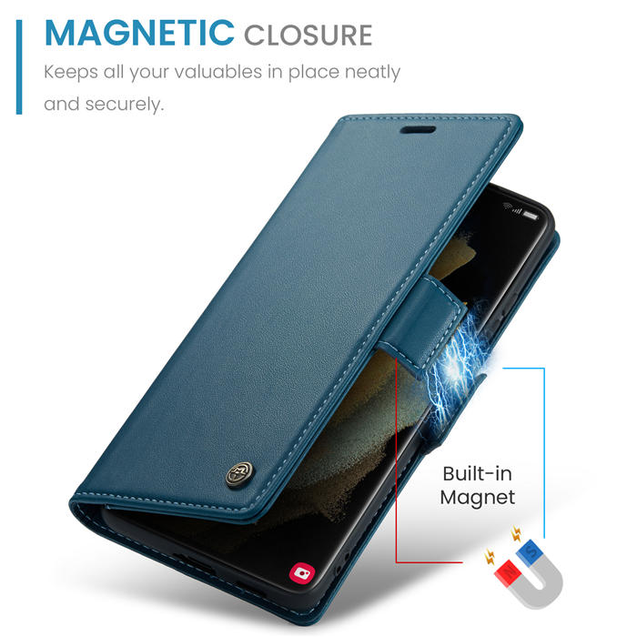 CaseMe Samsung Galaxy S21 Ultra Wallet RFID Blocking Magnetic Buckle Case
