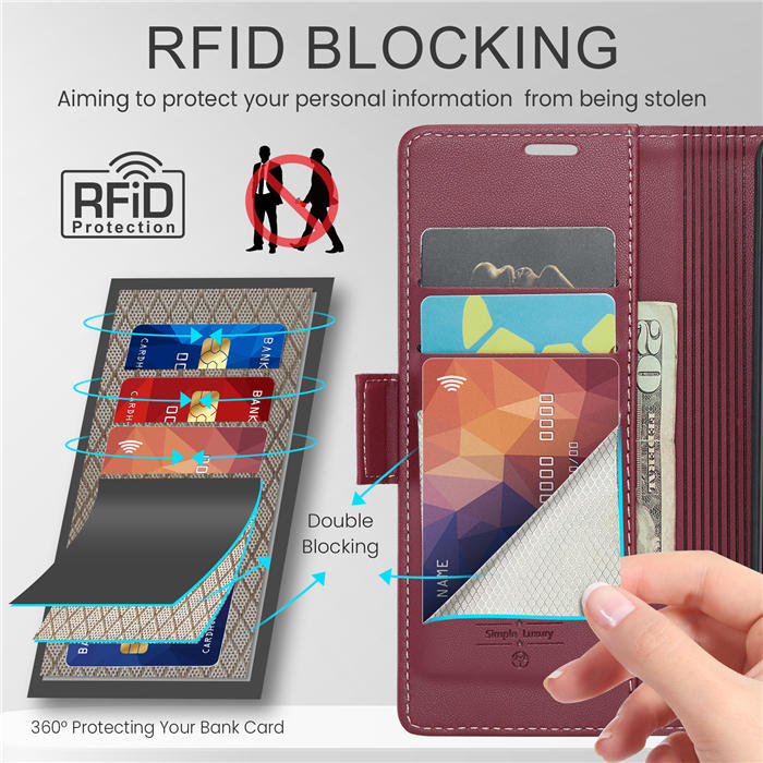 CaseMe Samsung Galaxy S21 Ultra Wallet RFID Blocking Magnetic Buckle Case