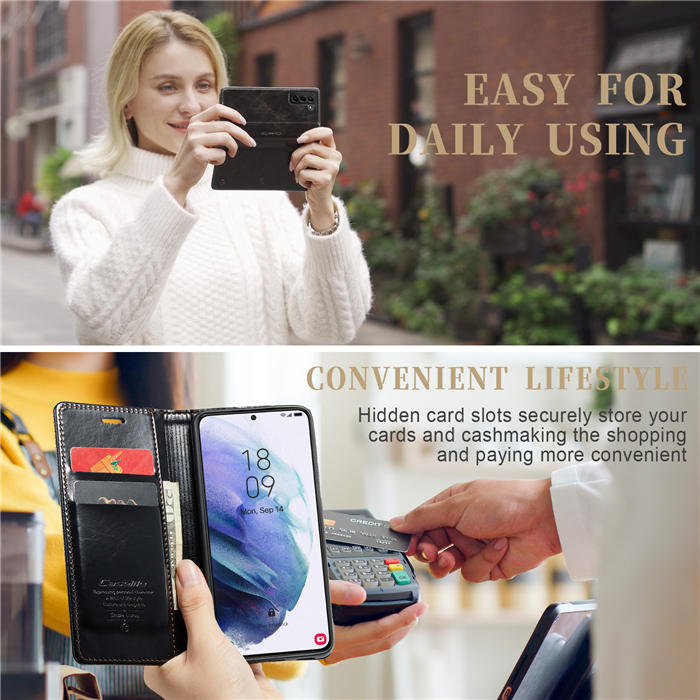 CaseMe Samsung Galaxy S21 Wallet Kickstand Magnetic Flip Case