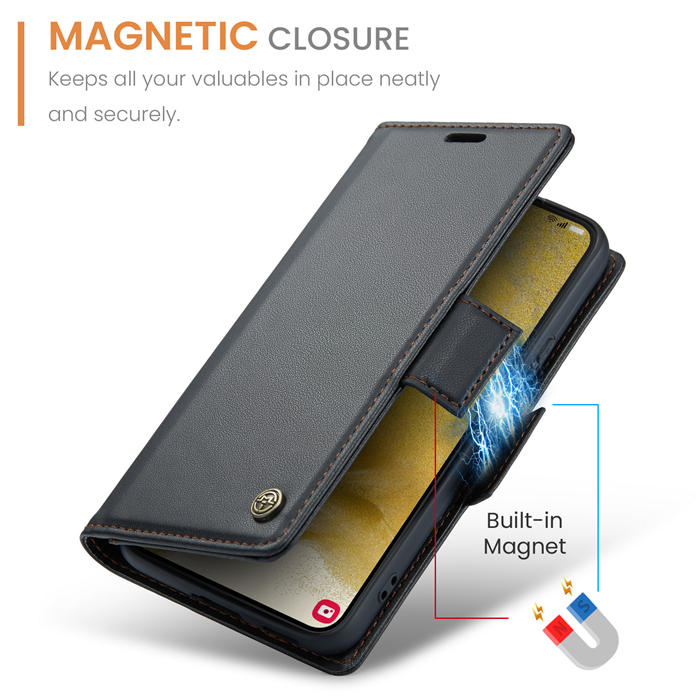 CaseMe Samsung Galaxy S22 Plus Wallet RFID Blocking Magnetic Buckle Case