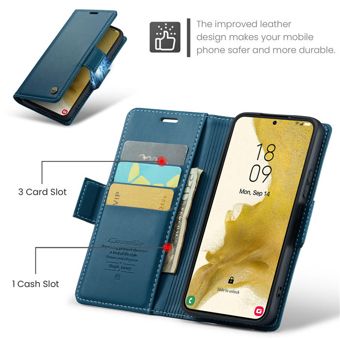 CaseMe Samsung Galaxy S22 Ultra Wallet RFID Blocking Magnetic Buckle Case