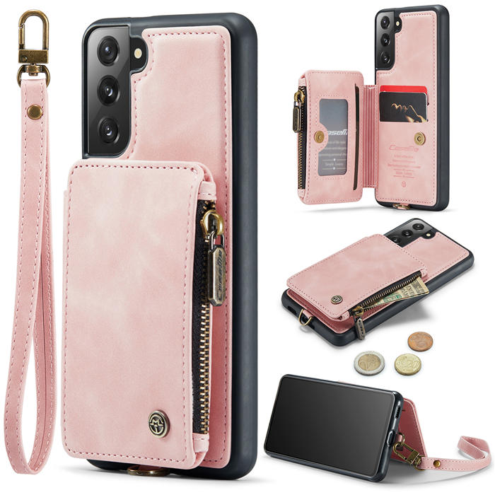 CaseMe Samsung Galaxy S22 Wallet RFID Blocking Case Pink