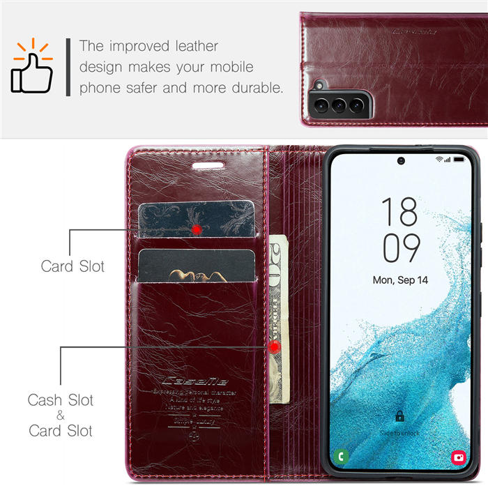 CaseMe Samsung Galaxy S22 Plus Wallet Kickstand Magnetic Flip Case