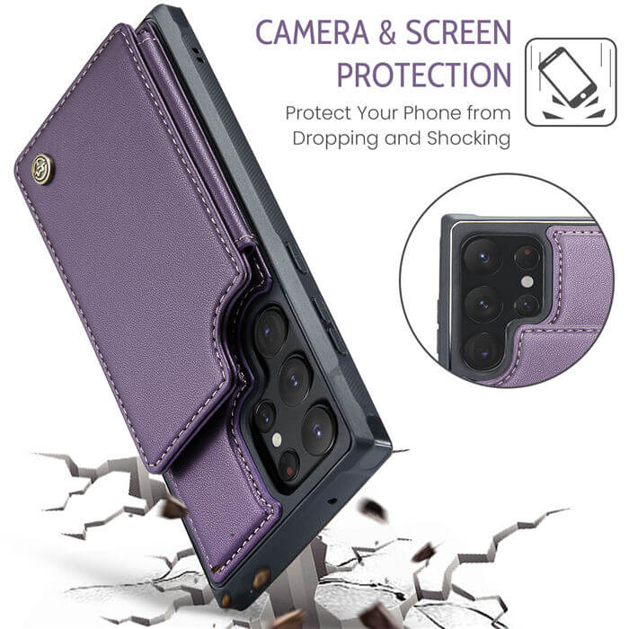 CaseMe Samsung Galaxy S22 Ultra RFID Blocking Card Holder Case