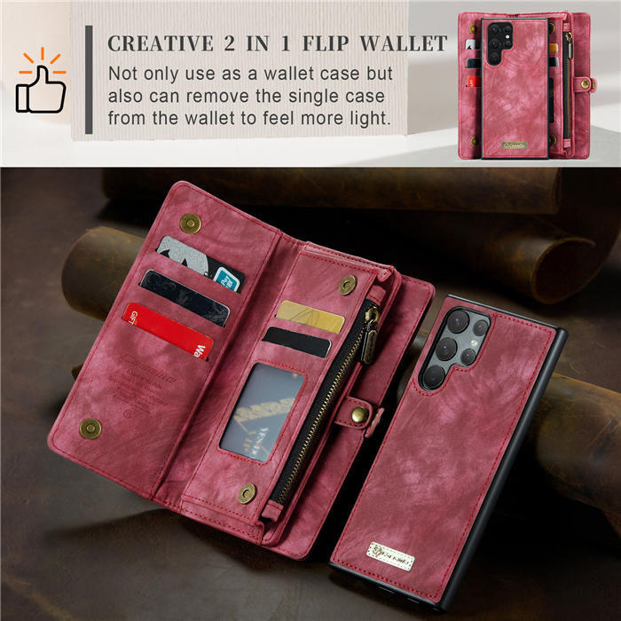 CaseMe Samsung Galaxy S22 Ultra Wallet Case with Wrist Strap