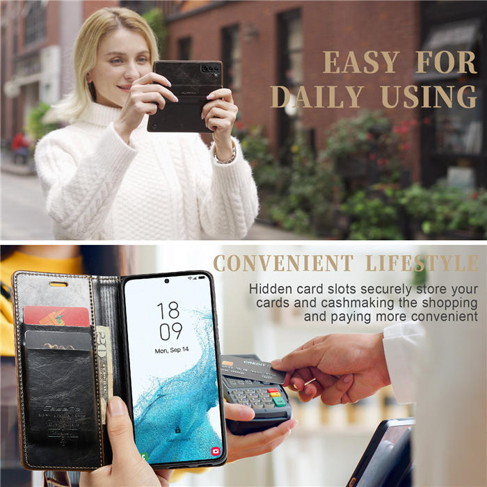 CaseMe Samsung Galaxy S22 Wallet Kickstand Magnetic Flip Case