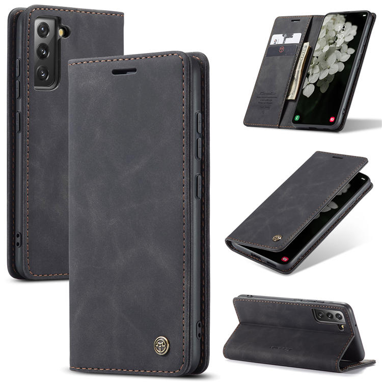 CaseMe Samsung Galaxy S22 Wallet Magnetic Case Black - Click Image to Close