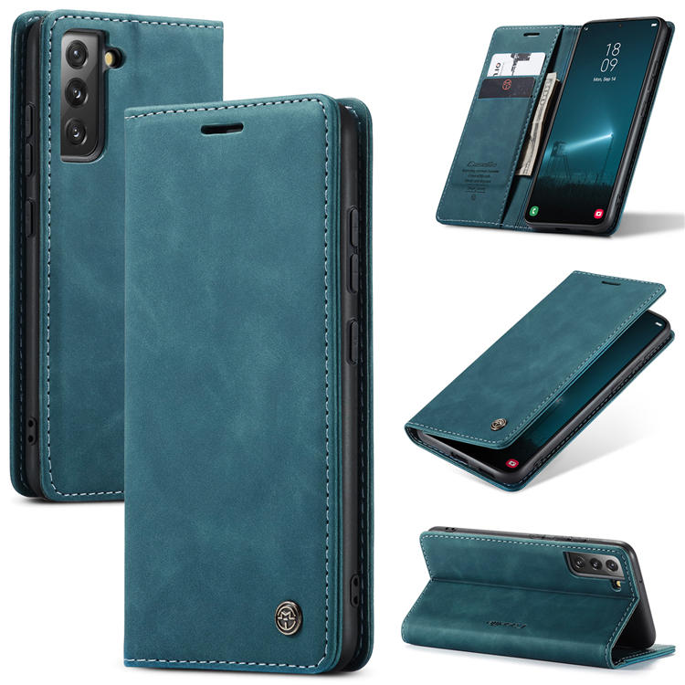 CaseMe Samsung Galaxy S22 Wallet Magnetic Case Blue - Click Image to Close