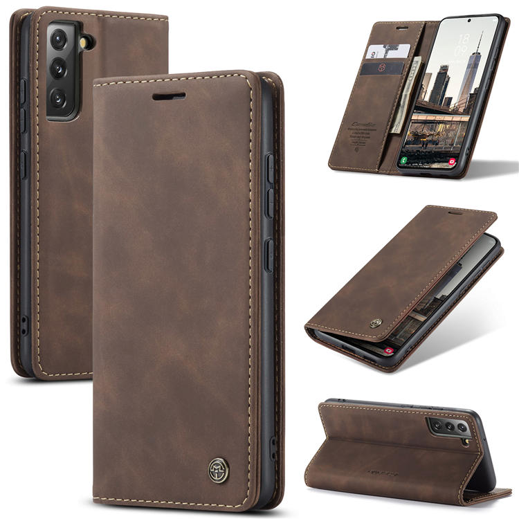 CaseMe Samsung Galaxy S22 Wallet Magnetic Case Coffee - Click Image to Close
