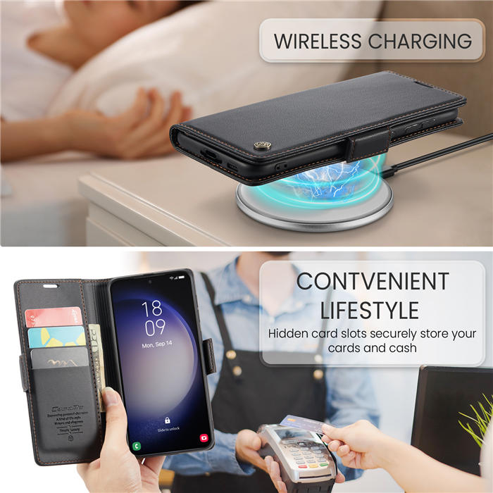 CaseMe Samsung Galaxy S23 Plus Wallet RFID Blocking Magnetic Buckle Case