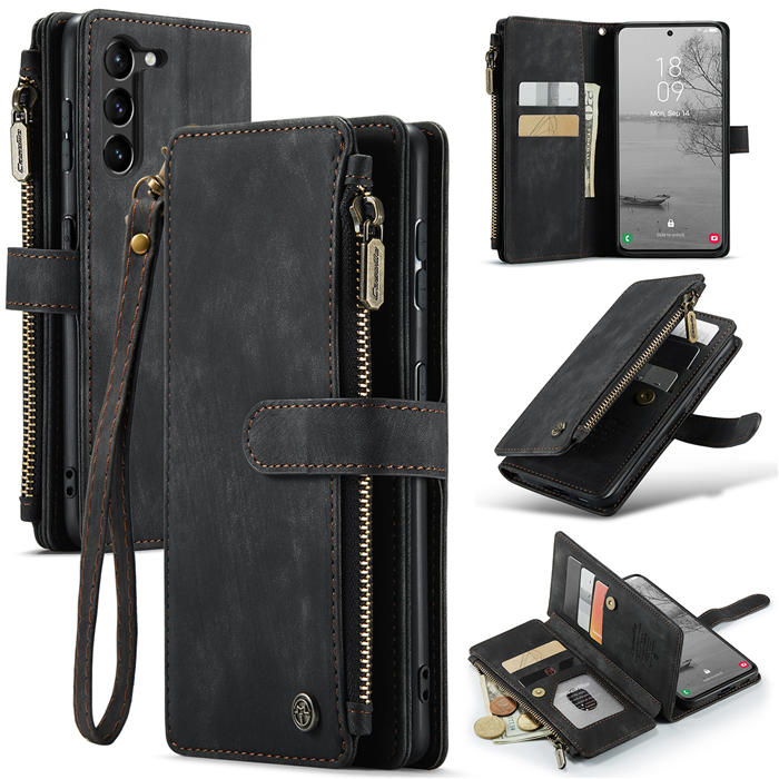 CaseMe Samsung Galaxy S23 Wallet Kickstand Case Black