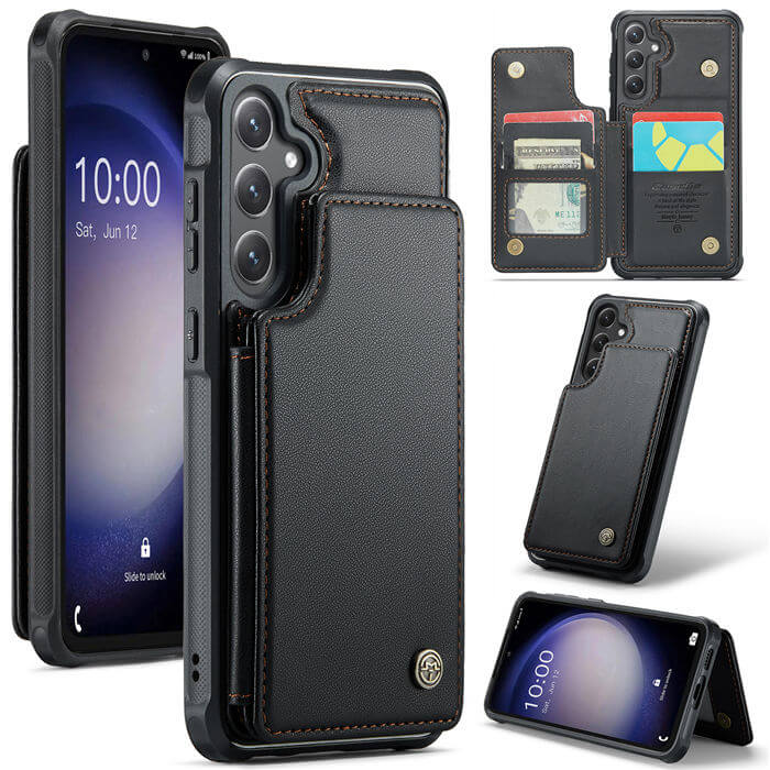 CaseMe Samsung Galaxy S23 FE RFID Blocking Card Holder Case Black