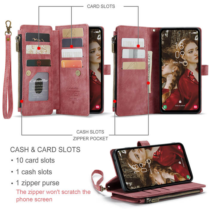 CaseMe Samsung Galaxy S23 FE Wallet Case with Wrist Strap