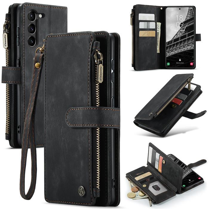 CaseMe Samsung Galaxy S23 Plus Wallet Kickstand Case Black - Click Image to Close